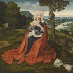Virgin and Child in beautiful landscape